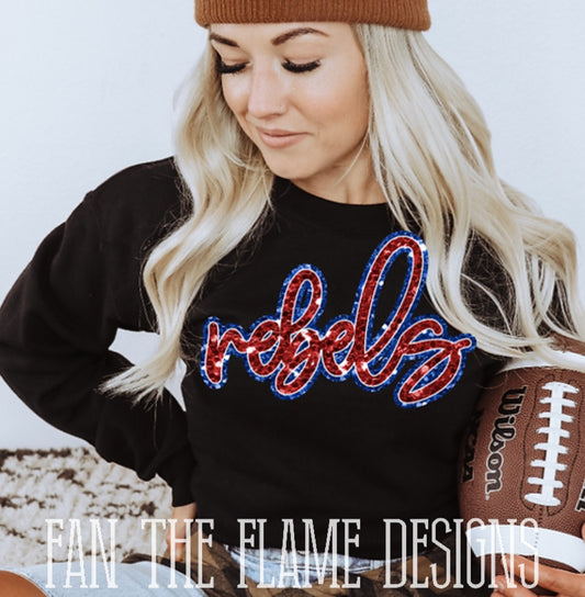 Rebels Glitter Script tee/sweatshirt