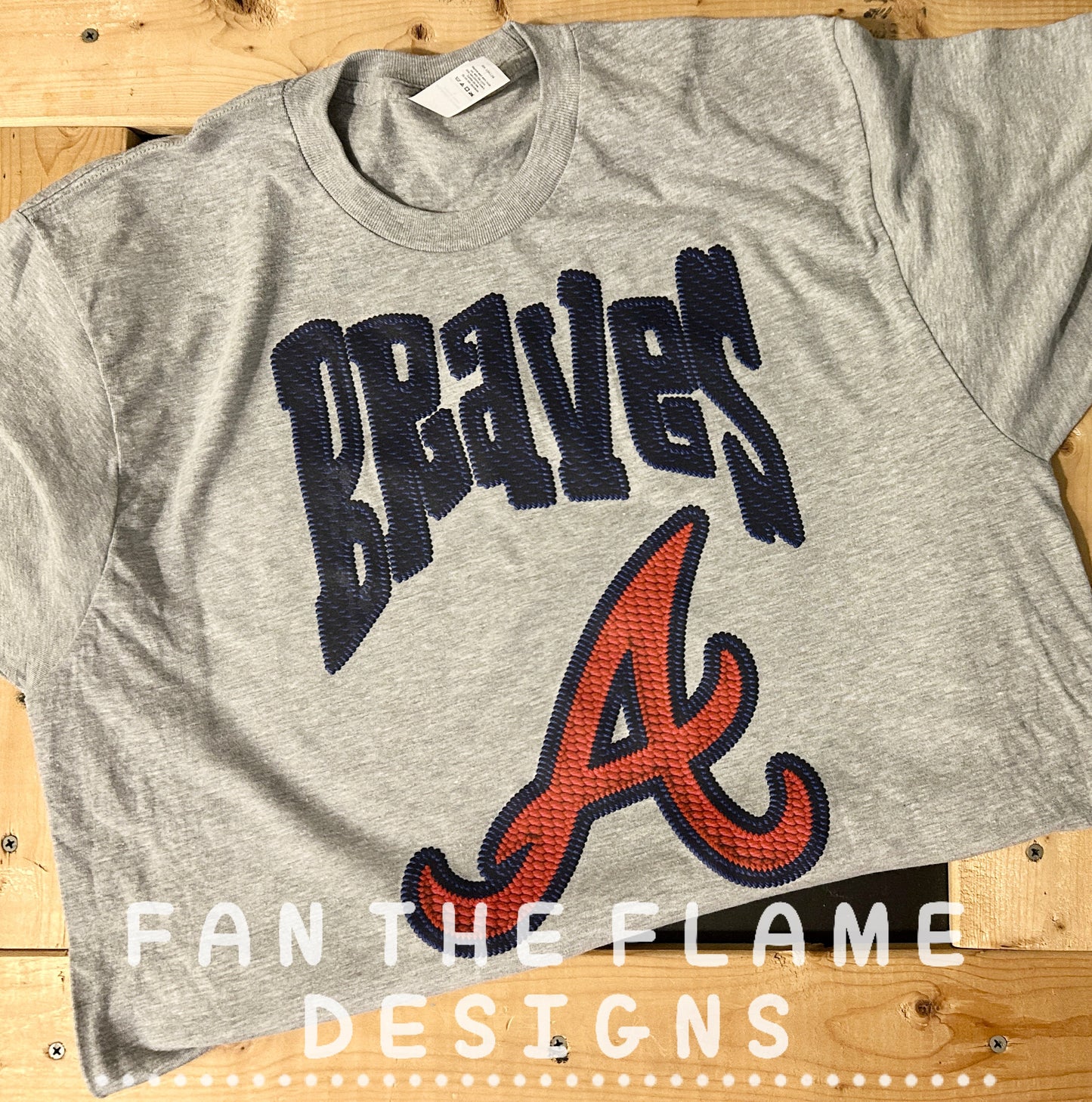 Faux Embroidered Braves tee/tank