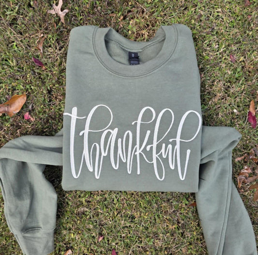 Thankful Embroidered Sweatshirt