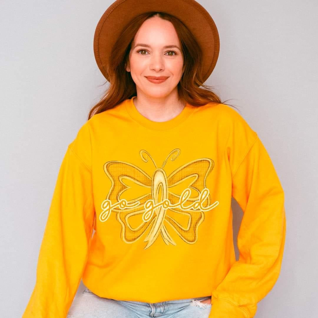 Go gold butterfly tee/sweatshirt