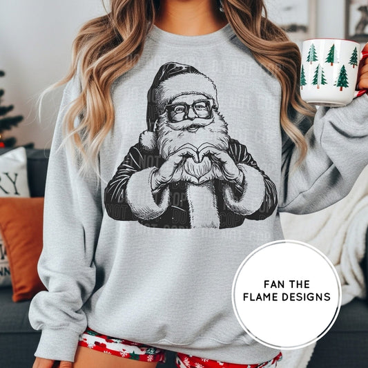 Santa Hand Heart Short/Long/Sweatshirt