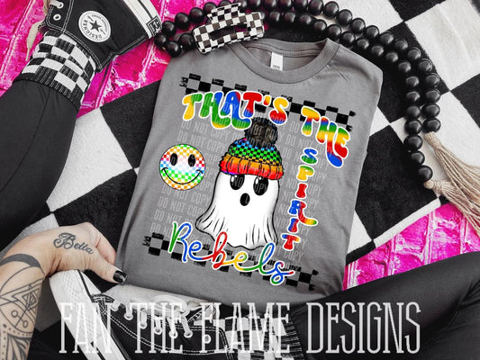 That's the spirit Rebels rainbow colors with GHOST tee/sweatshirt