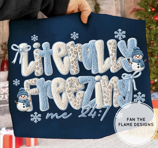 Faux Yarn Literally Freezing Short/Long/Sweatshirt