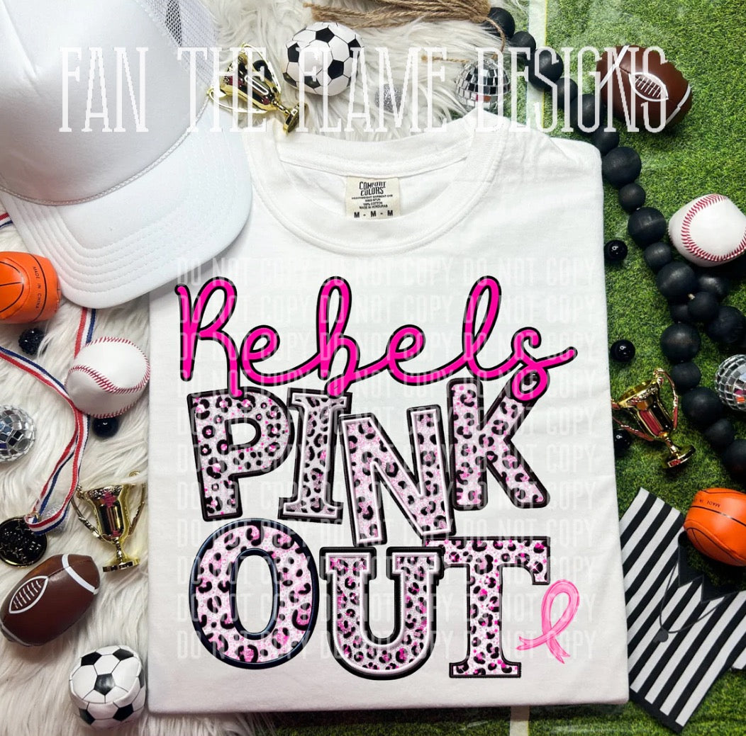 Rebels pink out leopard font tee/sweatshirt