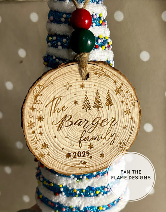 Customizable Family Wooden Ornament
