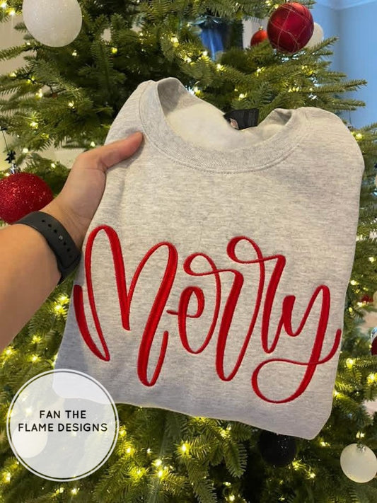 Merry Embroidered Sweatshirt