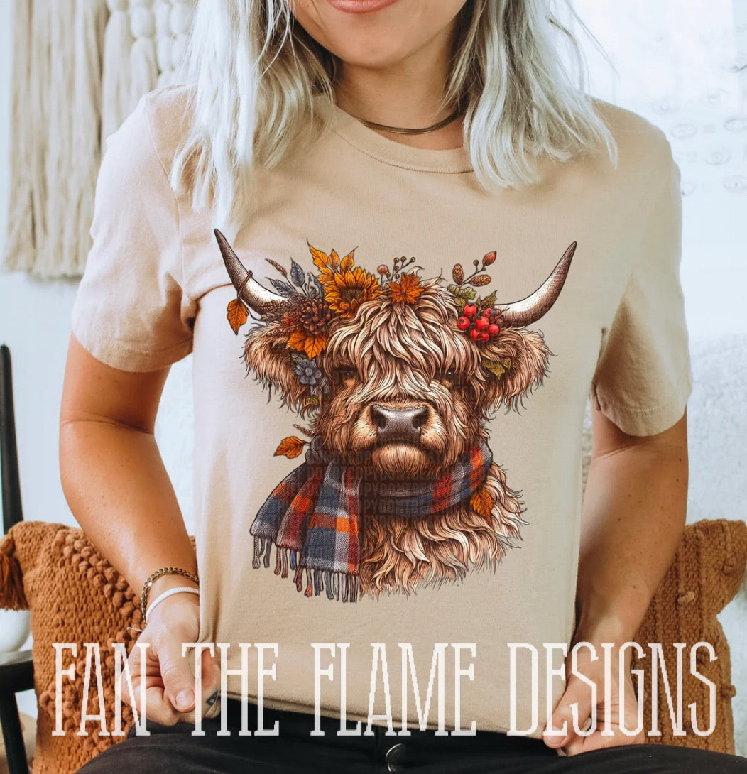 Fall highland cow tee/sweatshirt