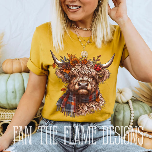 Fall highland cow tee/sweatshirt