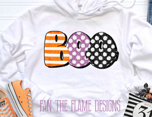 BOO orange purple black tee/sweatshirt