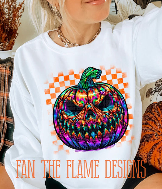 Neon Scary Pumpkin tee/sweatshirt