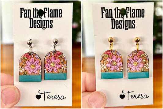 Flower Handmade Dangle Earrings