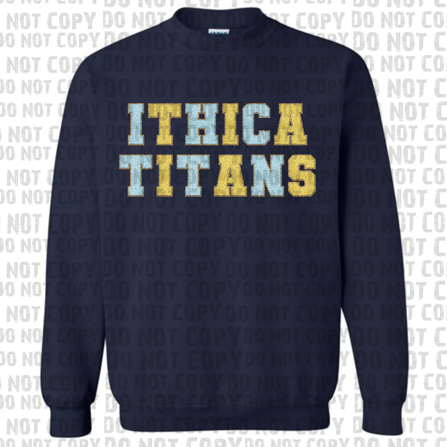 Faux Chenille Ithica Titans tee/sweatshirt