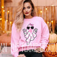 Checkered Pink Bubble Ghost tee/sweatshirt