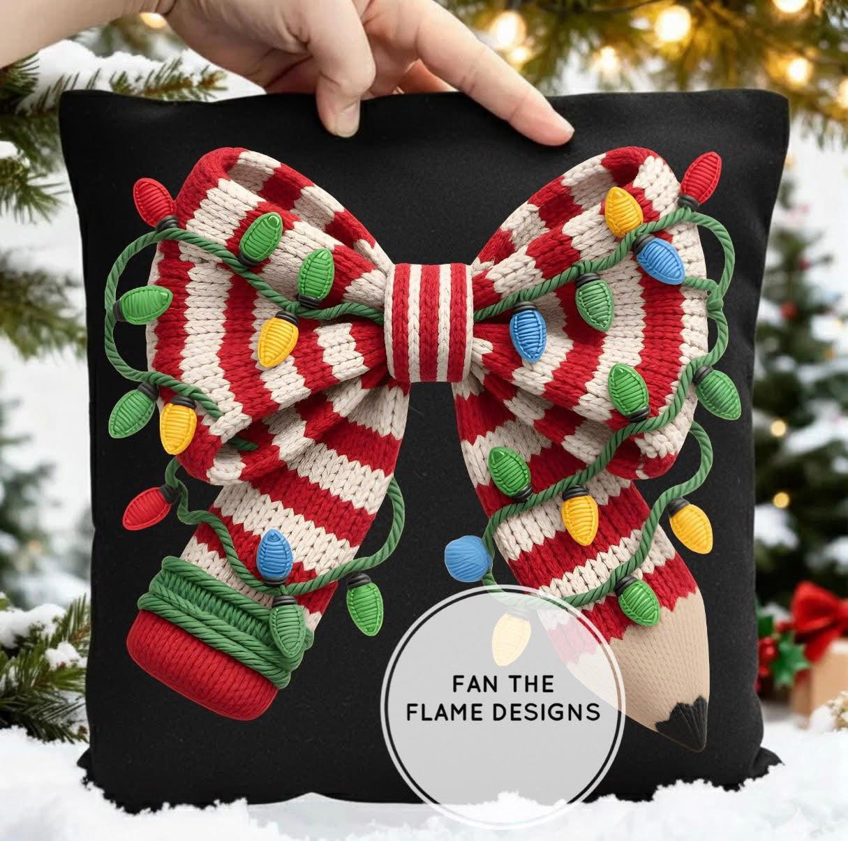 Christmas Pencil Bow with lights Short/Long/Sweatshirt