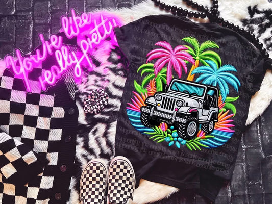 Neon jeep tee/tank