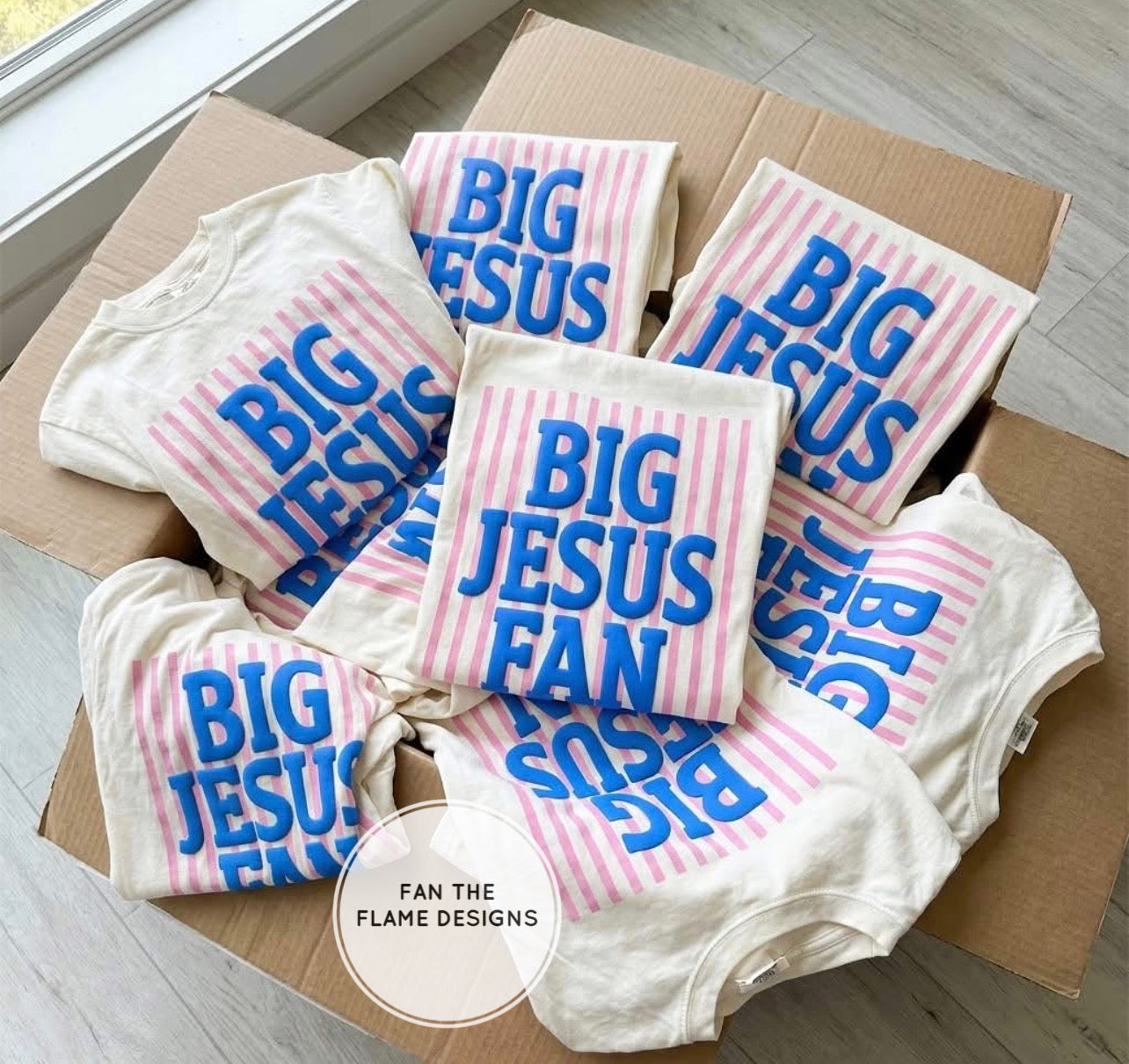 Big Jesus Fan Striped