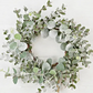 18in Wreath-Snowy Flocked Mixed Eucalyptus Leaves