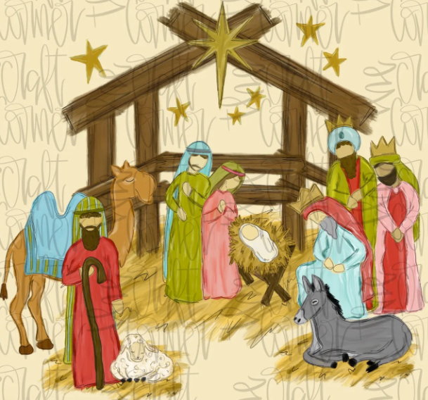 Watercolor Nativity Short/Long/Sweatshirt