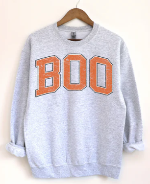 Boo Distressed Orange tee/sweatshirt