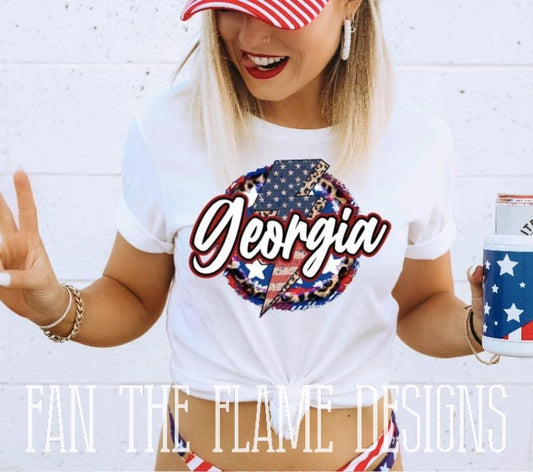 Patriotic Georgia tee/sweatshirt in Infant/Toddler/Youth/Adult Sizes