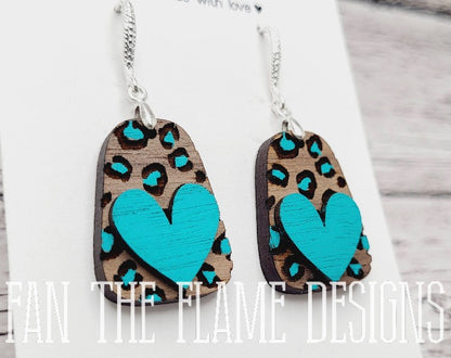 Handmade Leopard Wooden Layered Earrings