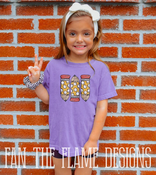 Cute Purple Pencil Youth & Adult  Tee