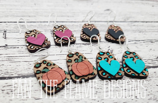 Handmade Leopard Wooden Layered Earrings