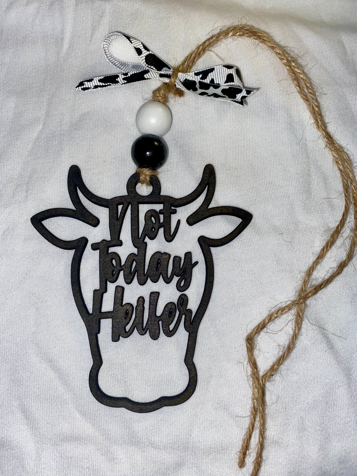 Not Today Heifer Car Charm