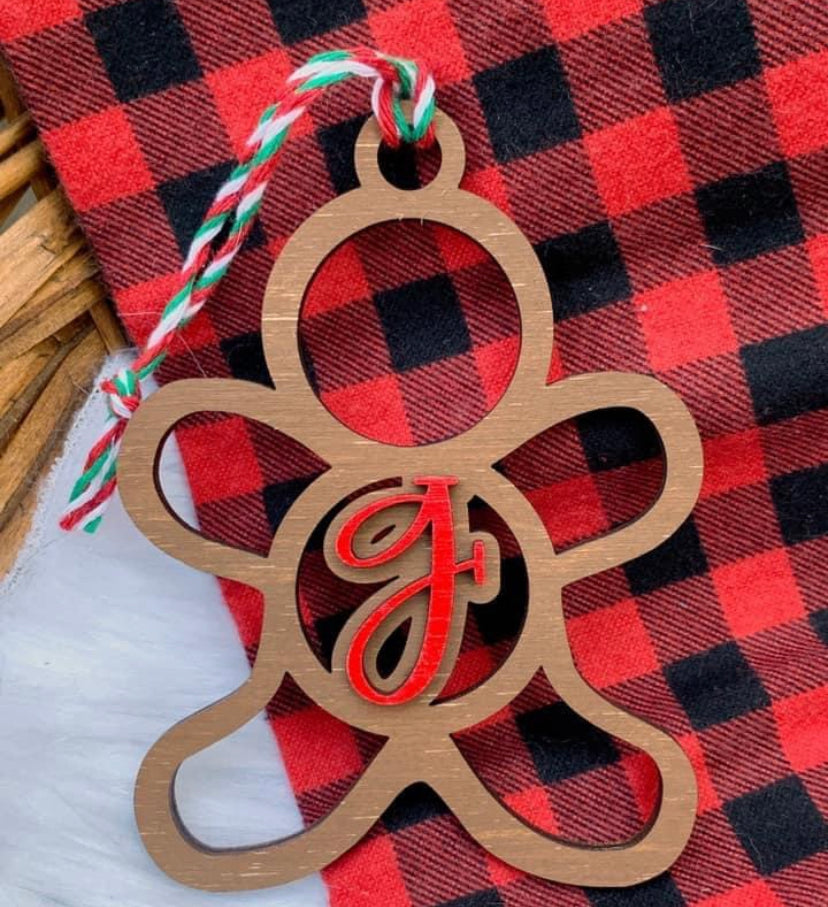 Gingerbread Initial Ornaments