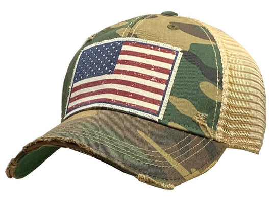 USA Distressed Trucker Hat