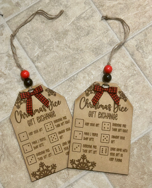 Christmas Dice Gift Exchange Ornament