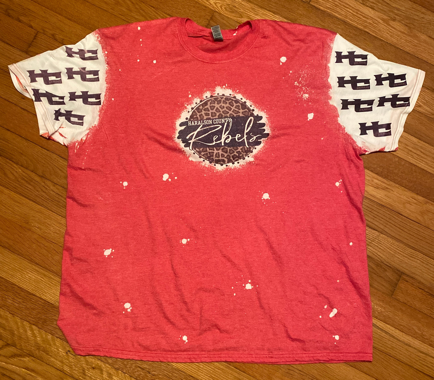 Haralson County Rebels Glitter Bleached Tee