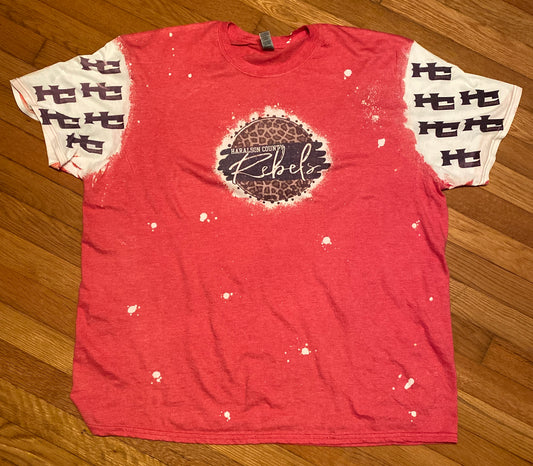 Haralson County Rebels Glitter Bleached Tee