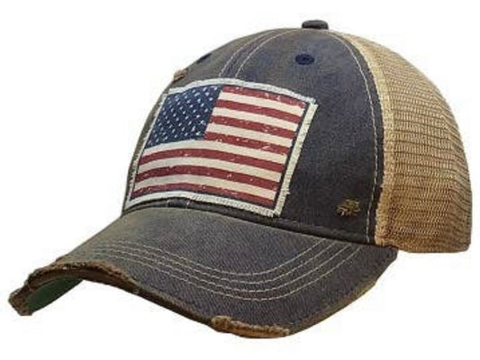 USA Distressed Trucker Hat