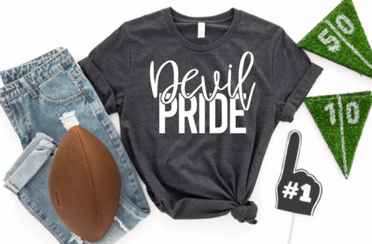 School (Rebel/Devil/Trojan/Jacket) Pride Plain Tee