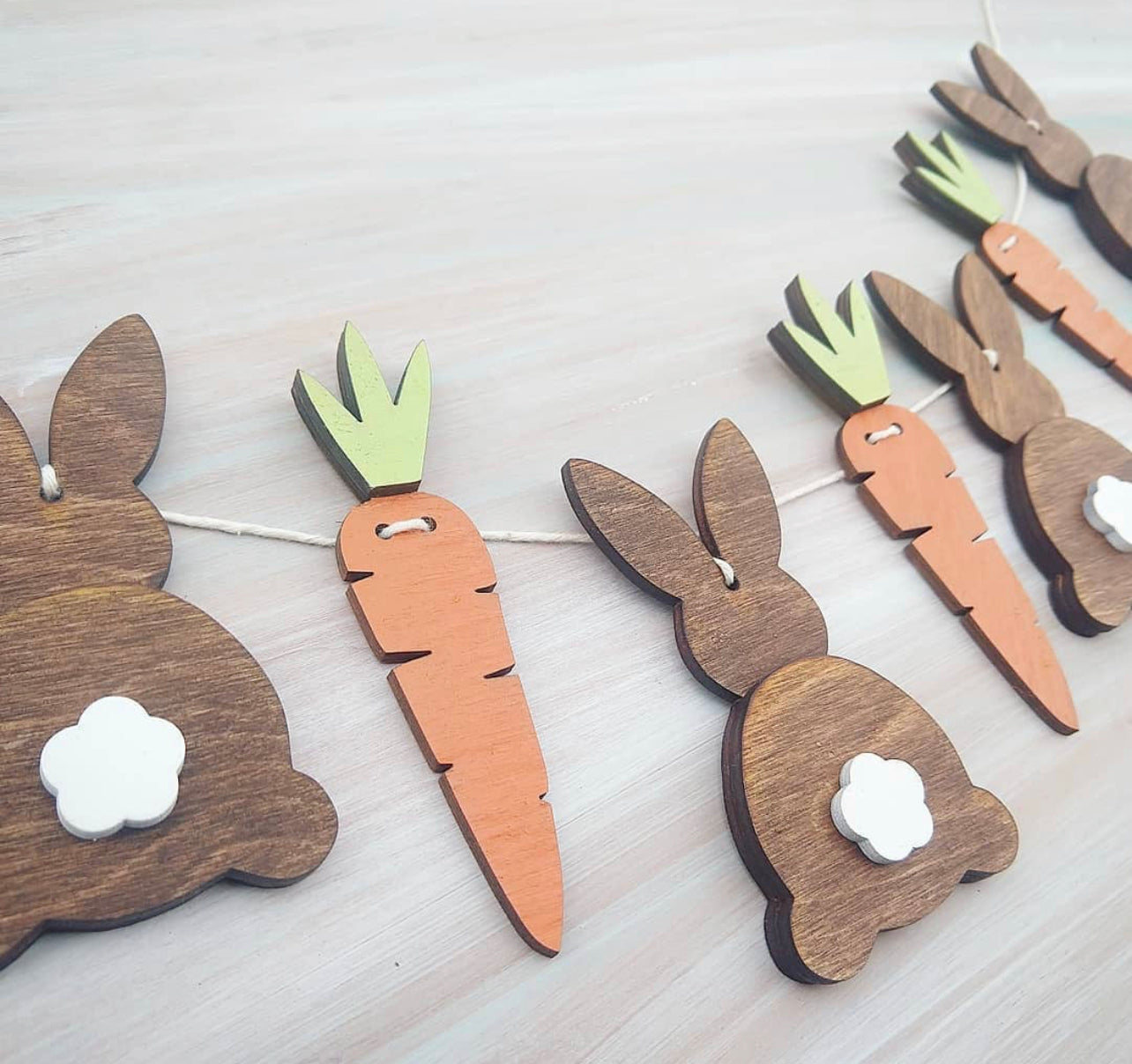 Wooden Handmade Bunny Garland