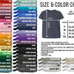 youth color & size chart