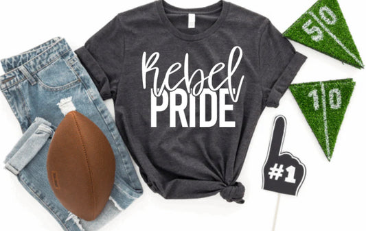 School (Rebel/Devil/Trojan/Jacket) Pride Plain Tee