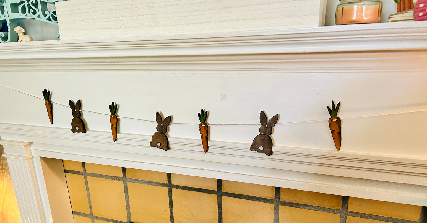 Wooden Handmade Bunny Garland