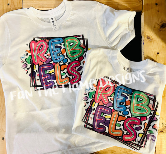 Colorful Leopard Rebel Tee/Sweatshirt