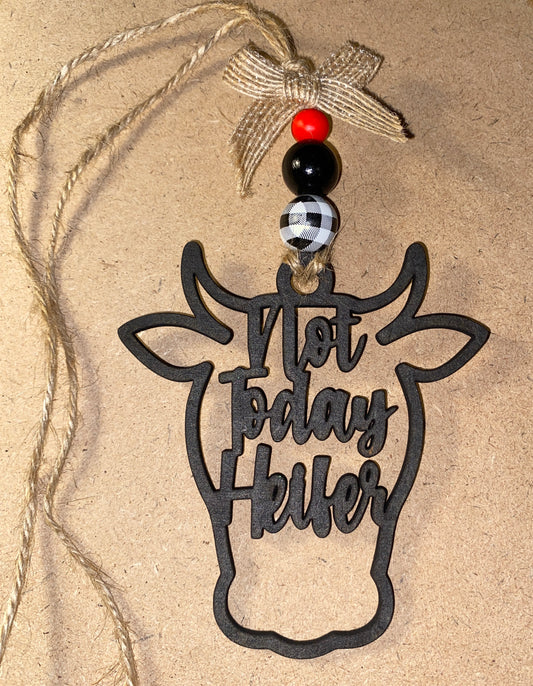 Not Today Heifer Car Charm